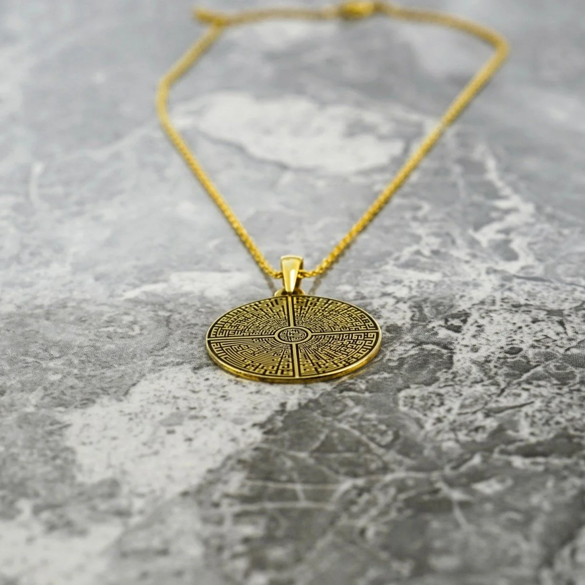 Muslim Jewelry - 4 Qul Surah, Kufic Calligraphy | 18K Gold Plated Silver Islamic Pendant - Image 11