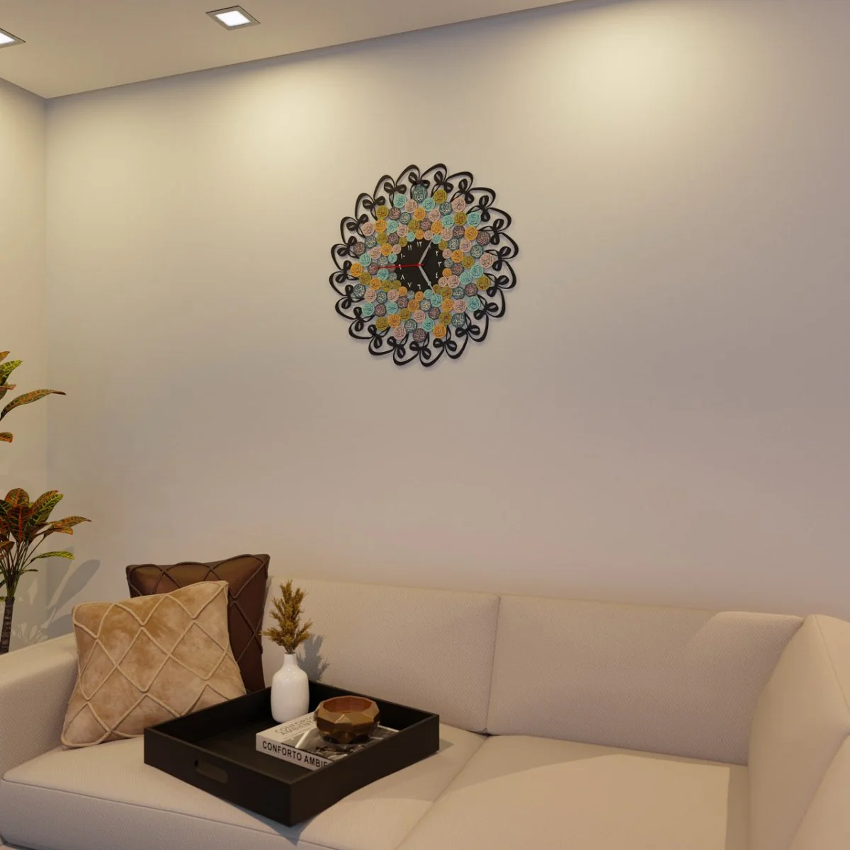 99 Names of Allah with Huwa Metal Islamic Wall Clock - Image 12