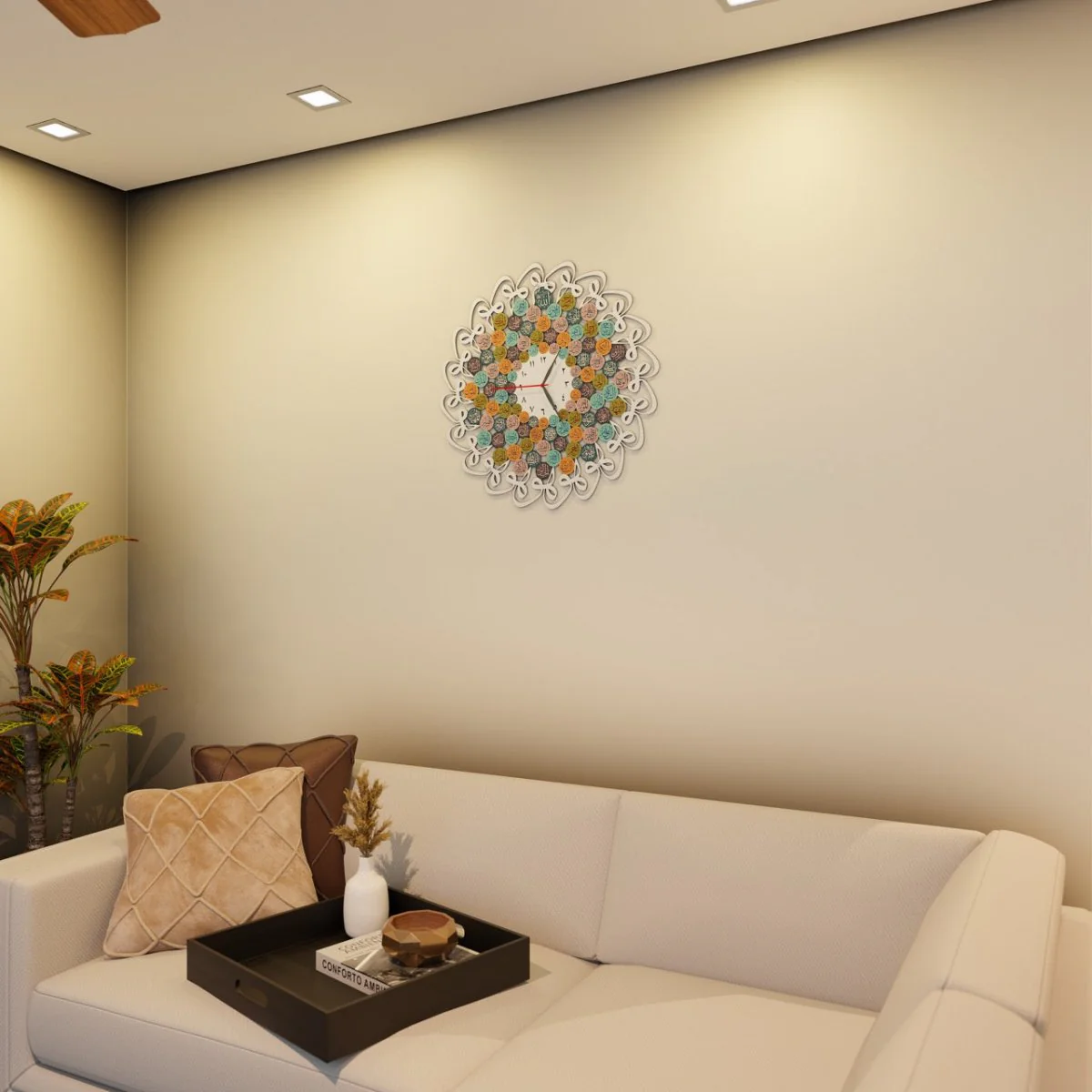 99 Names of Allah with Huwa Metal Islamic Wall Clock - Image 7