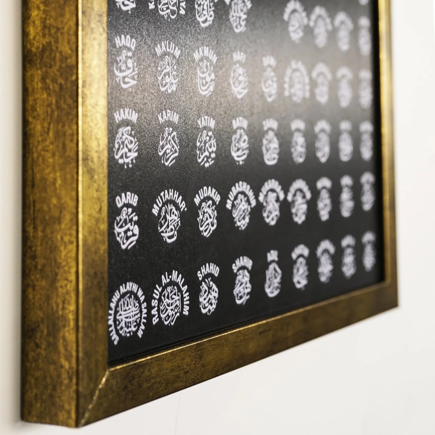 99 Names of Prophet Muhammad, Wooden Islamic Wall Art - Thuluth Calligraphy - Image 2