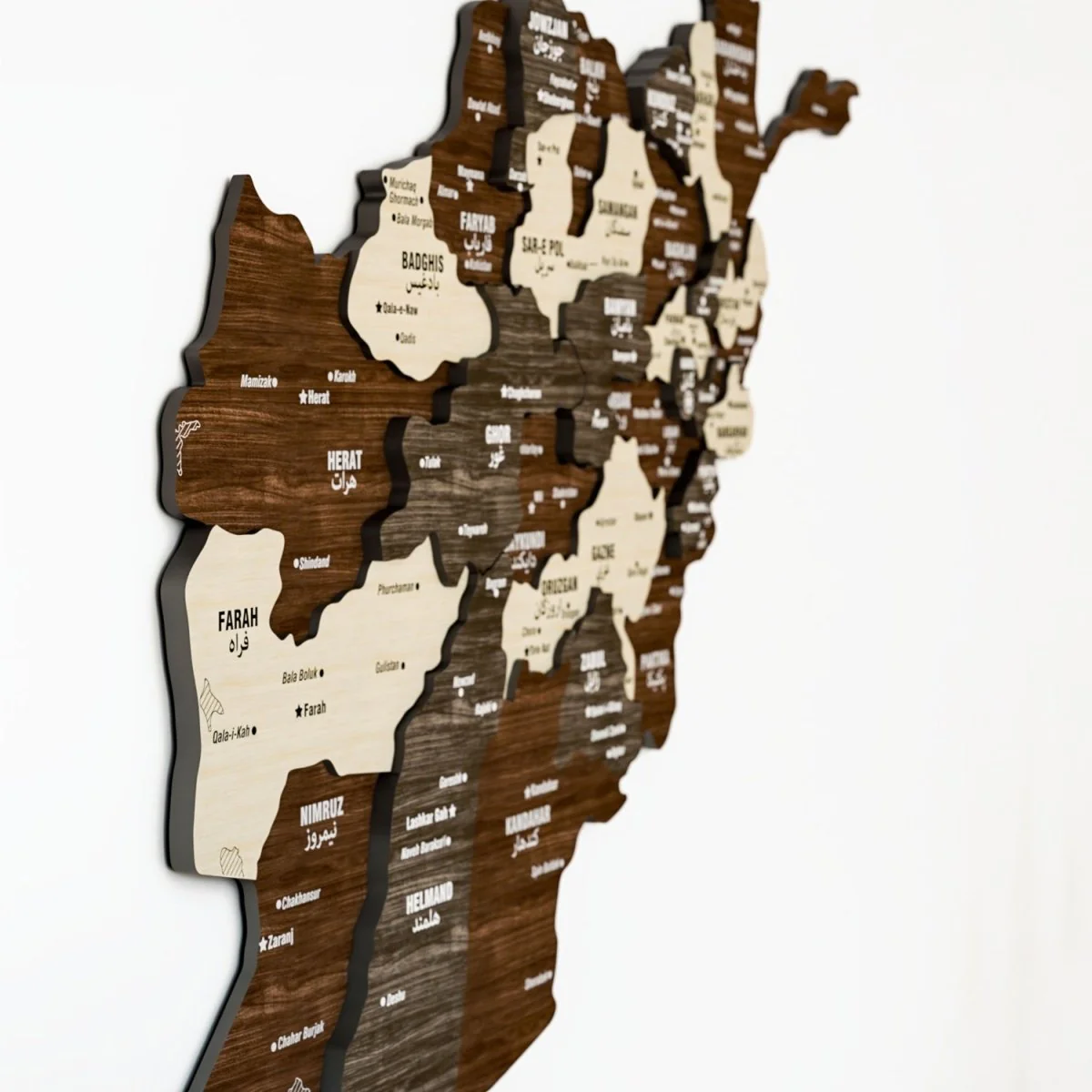 Wooden Afghanistan Wall Map - Islamic Home&Office Decor - Image 3