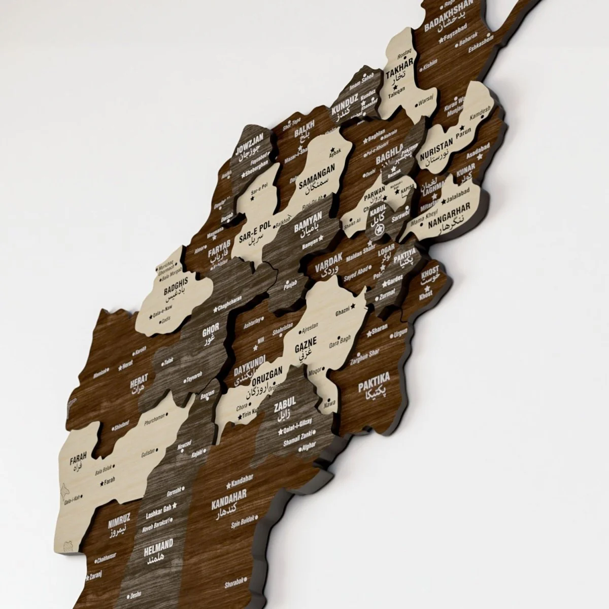Wooden Afghanistan Wall Map - Islamic Home&Office Decor - Image 4