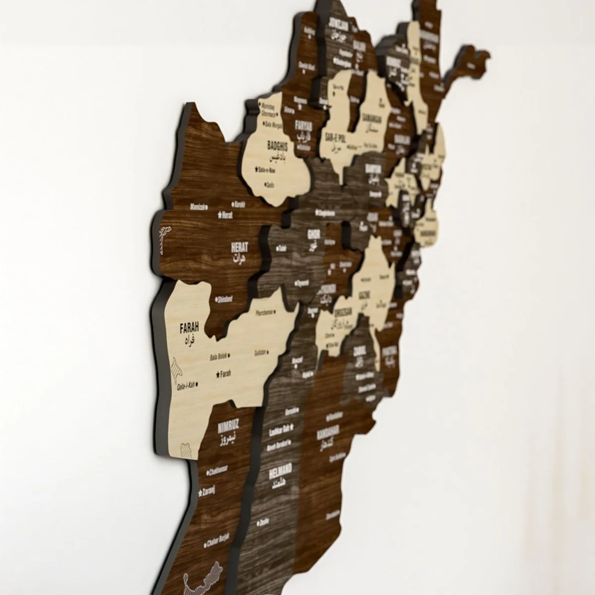 Wooden Afghanistan Wall Map - Islamic Home&Office Decor - Image 5
