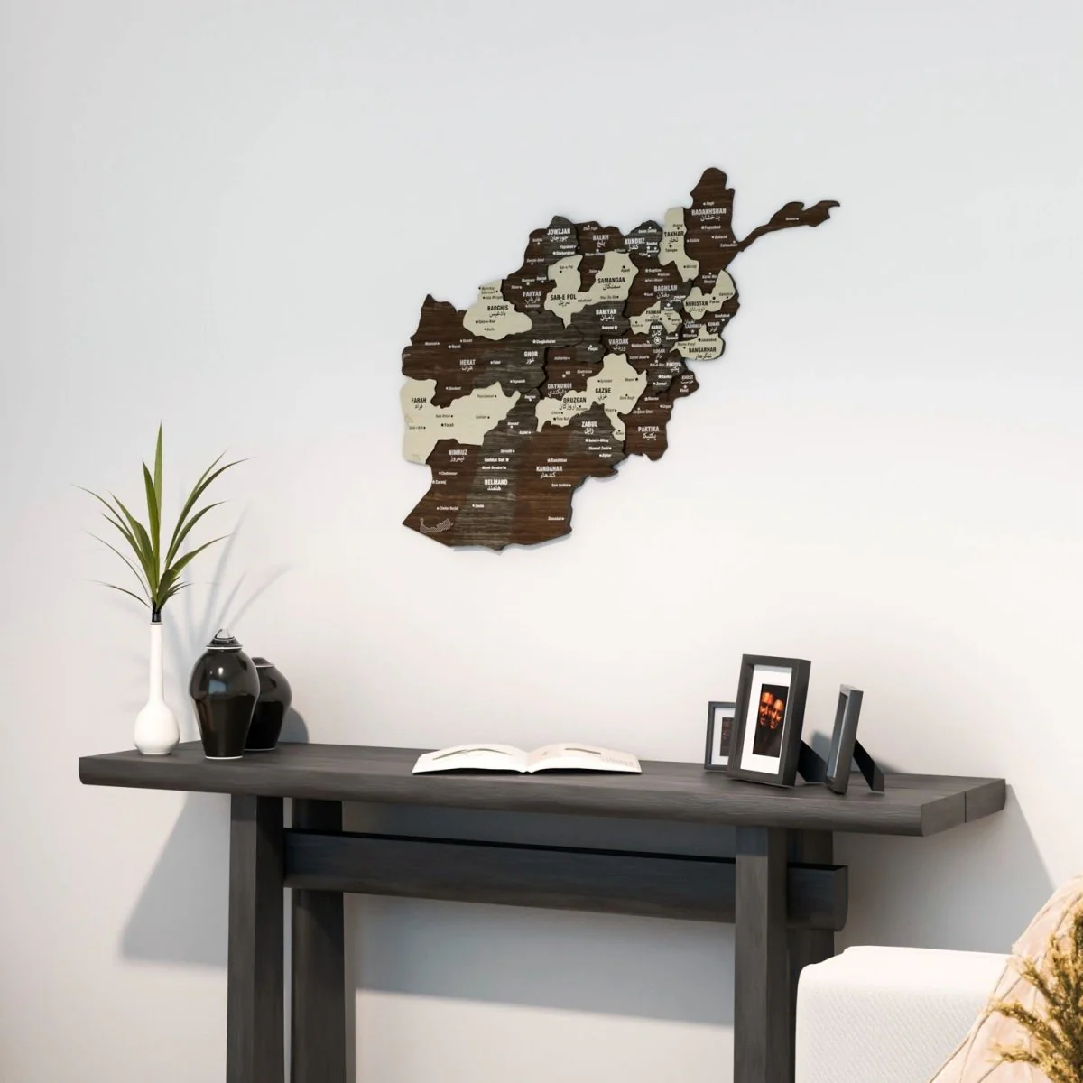 Wooden Afghanistan Wall Map - Islamic Home&Office Decor - Image 7