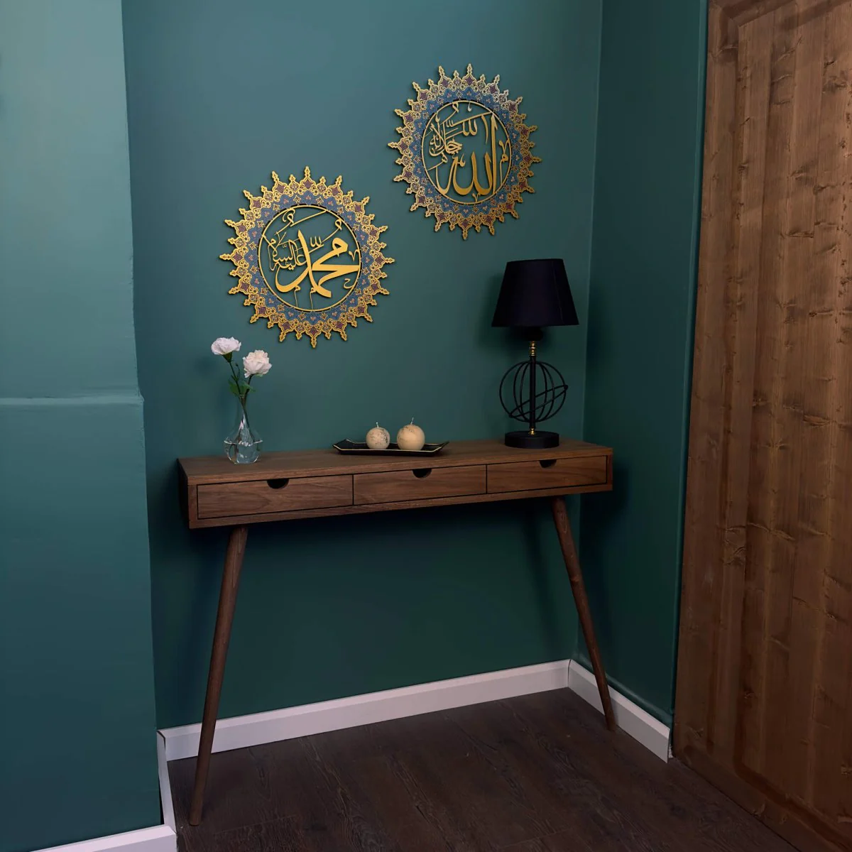 Allah (SWT) and Muhammad (PBUH) - Metal Islamic Wall Art Set, UV Printed - Image 15