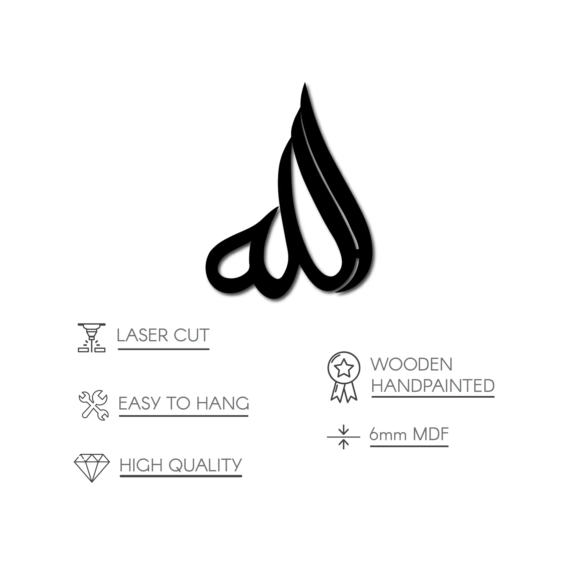 Allah (SWT) Arabic Calligraphy Wooden Islamic Wall Art - Image 18