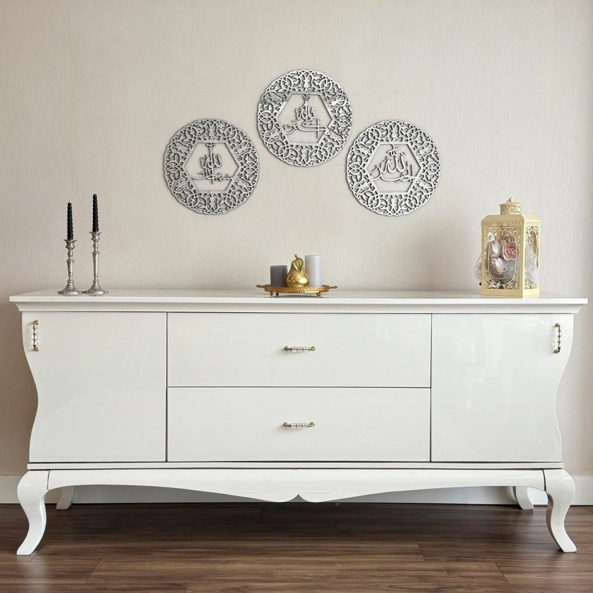 AllahuAkbar SubhanAllah Alhamdulillah - Wooden Islamic Wall Art, Circular - Image 10