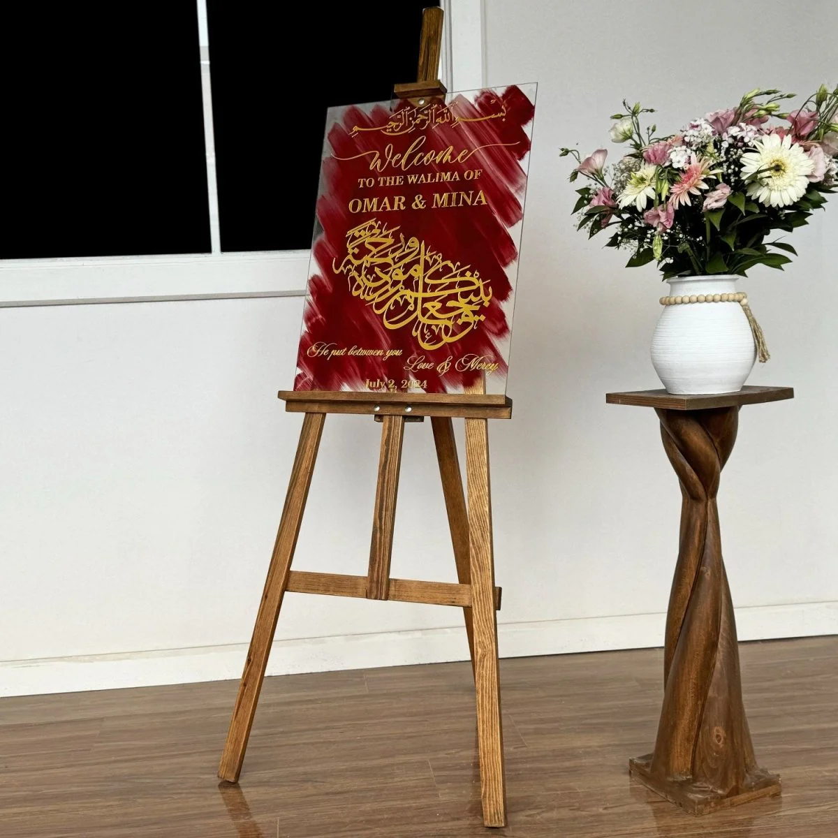 Arabic Wedding Sign - Love & Mercy Rum Ayat 21, Glass Muslim Nikkah Mirror - Image 10