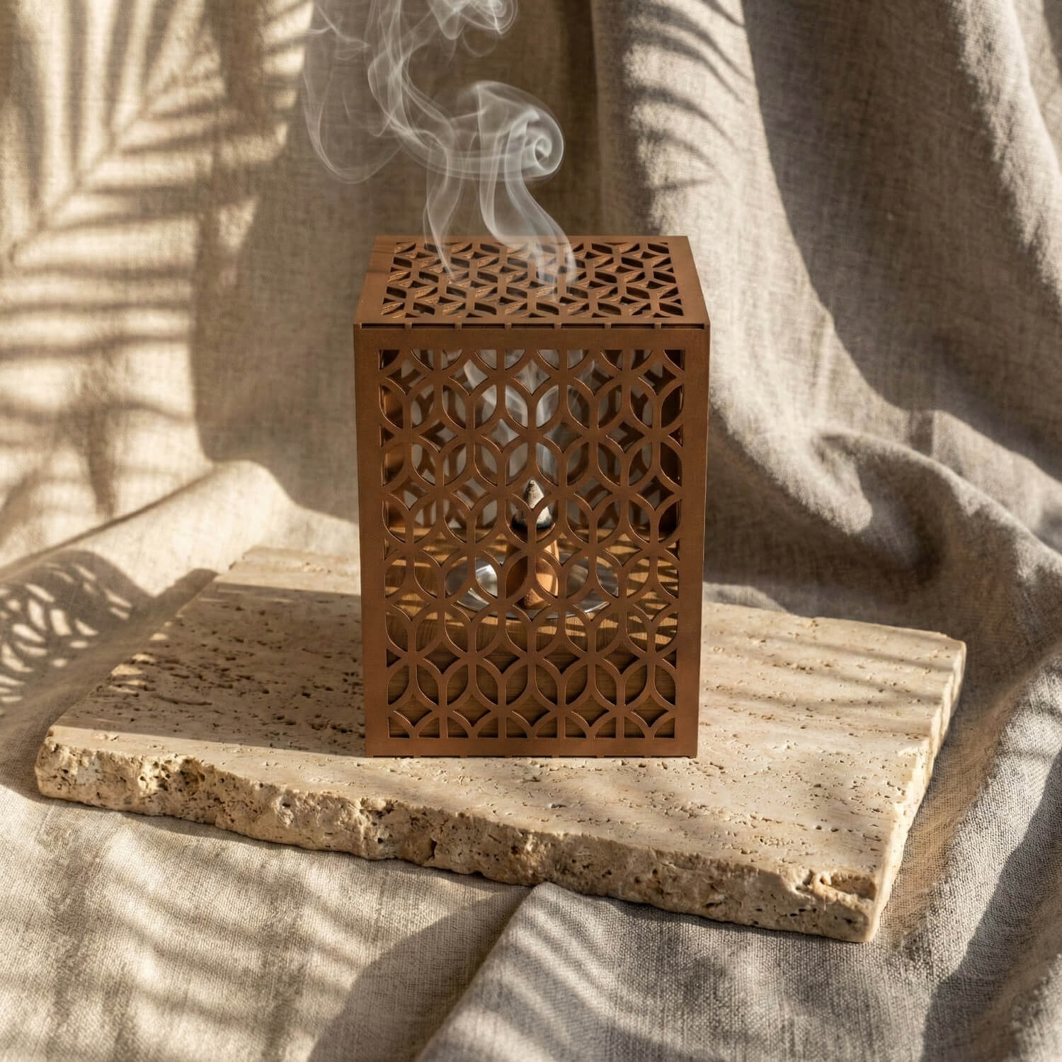 Modern Arched Metal Mabkhara with Solid Wood Base – Premium Bakhoor Burner - Image 9