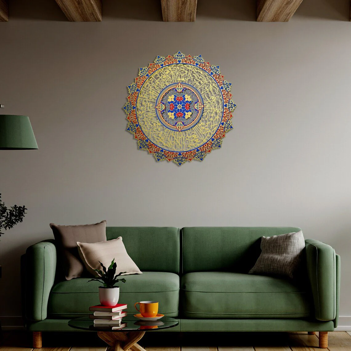 Ayatul Kursi Tezhip Calligraphy - Metal Islamic Wall Art, UV-Printed - Image 17