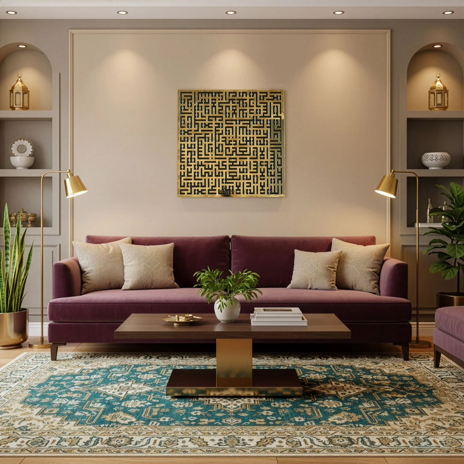 Ayatul Kursi Kufic Calligraphy Decor - Wooden Islamic Wall Art, Black Background - Image 3
