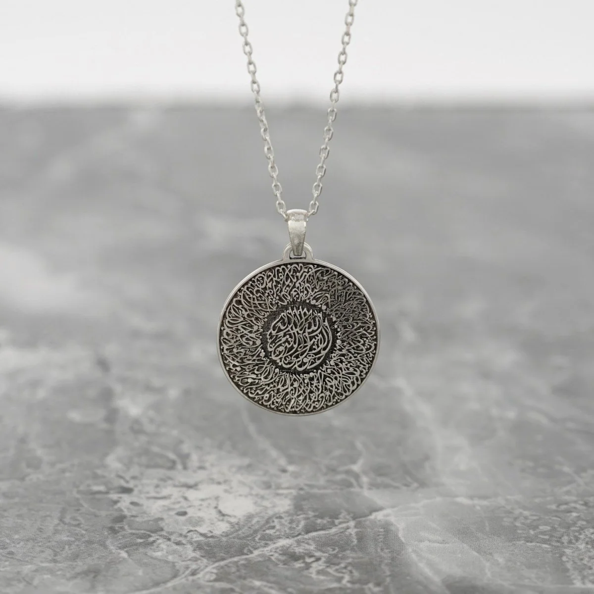 Ayatul Kursi Necklace - Islamic Calligraphy 18K Gold Plated Silver Pendant - Image 7