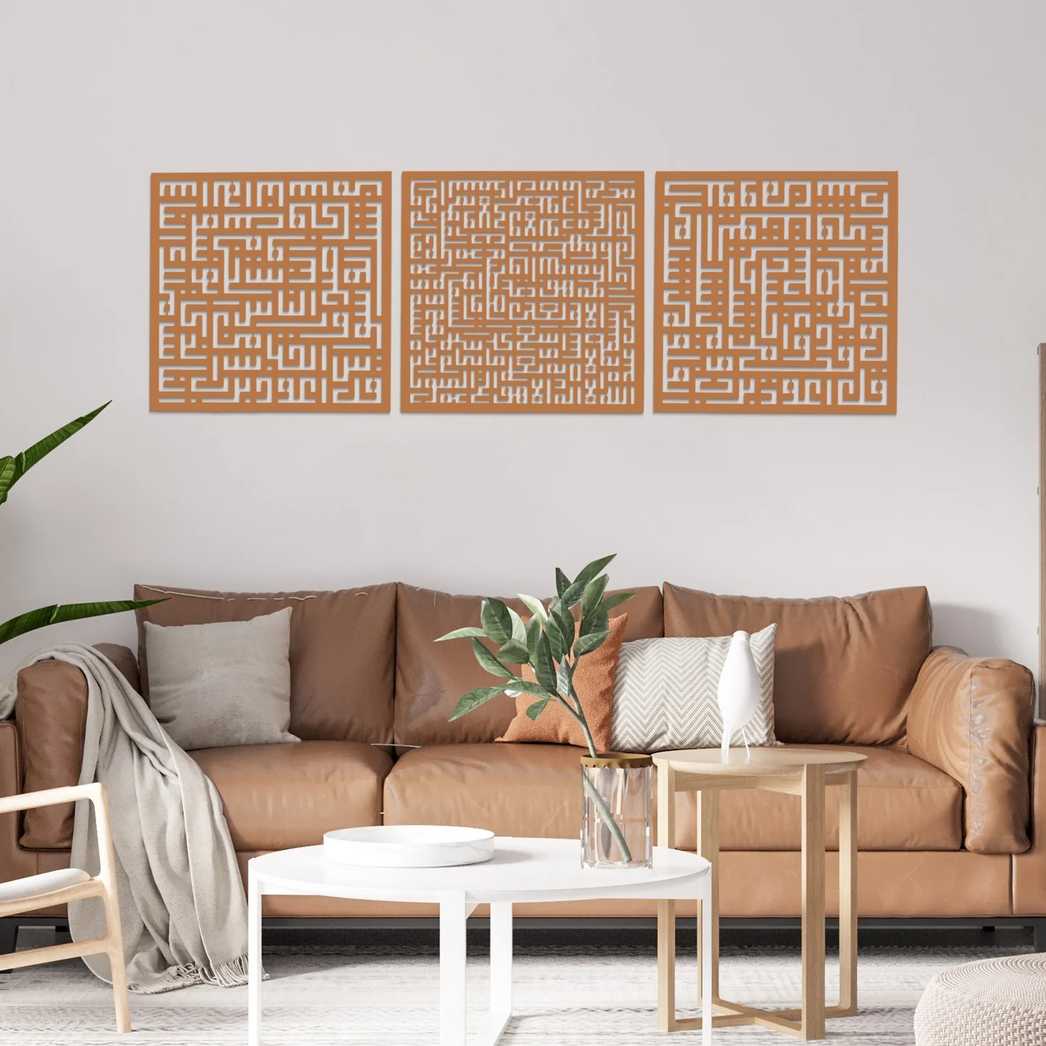 Ayatul Kursi, Surah Al Falaq, Surah An Nas Kufic Metal Islamic Wall Art - Image 4