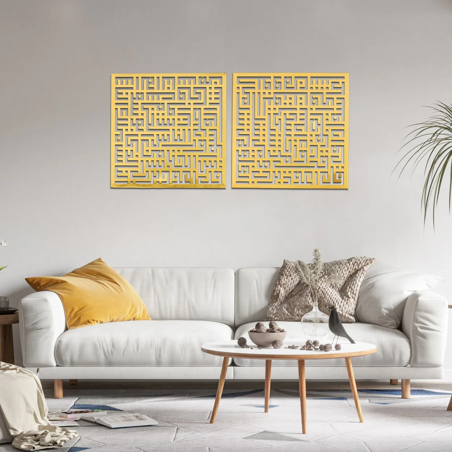 Ayatul Kursi, Surah Al Falaq, Surah An Nas Kufic Metal Islamic Wall Art - Image 7