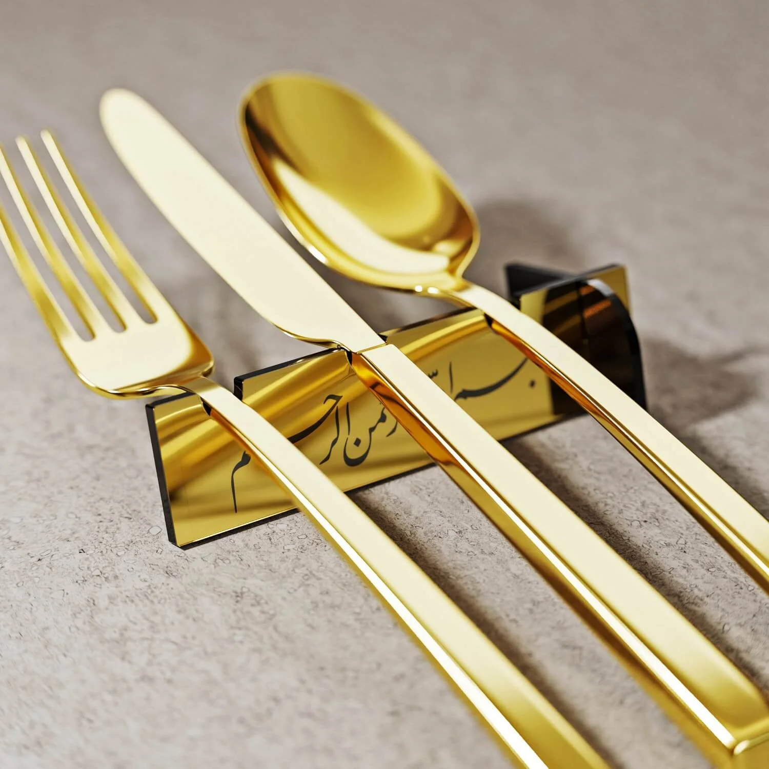 Basmala Acrylic Cutlery Holder – Modern Mirror Finish Iftar Table Decor - Image 10