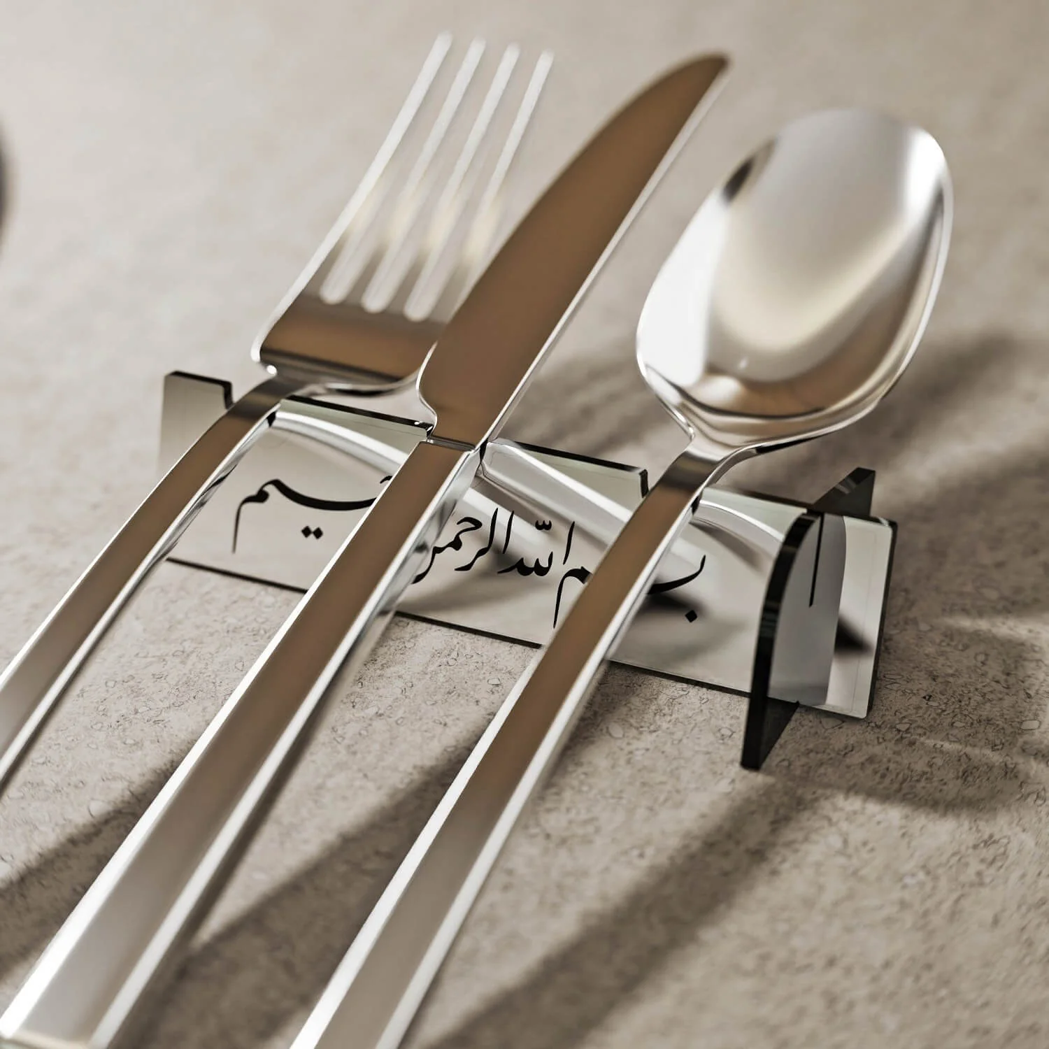 Basmala Acrylic Cutlery Holder – Modern Mirror Finish Iftar Table Decor - Image 18