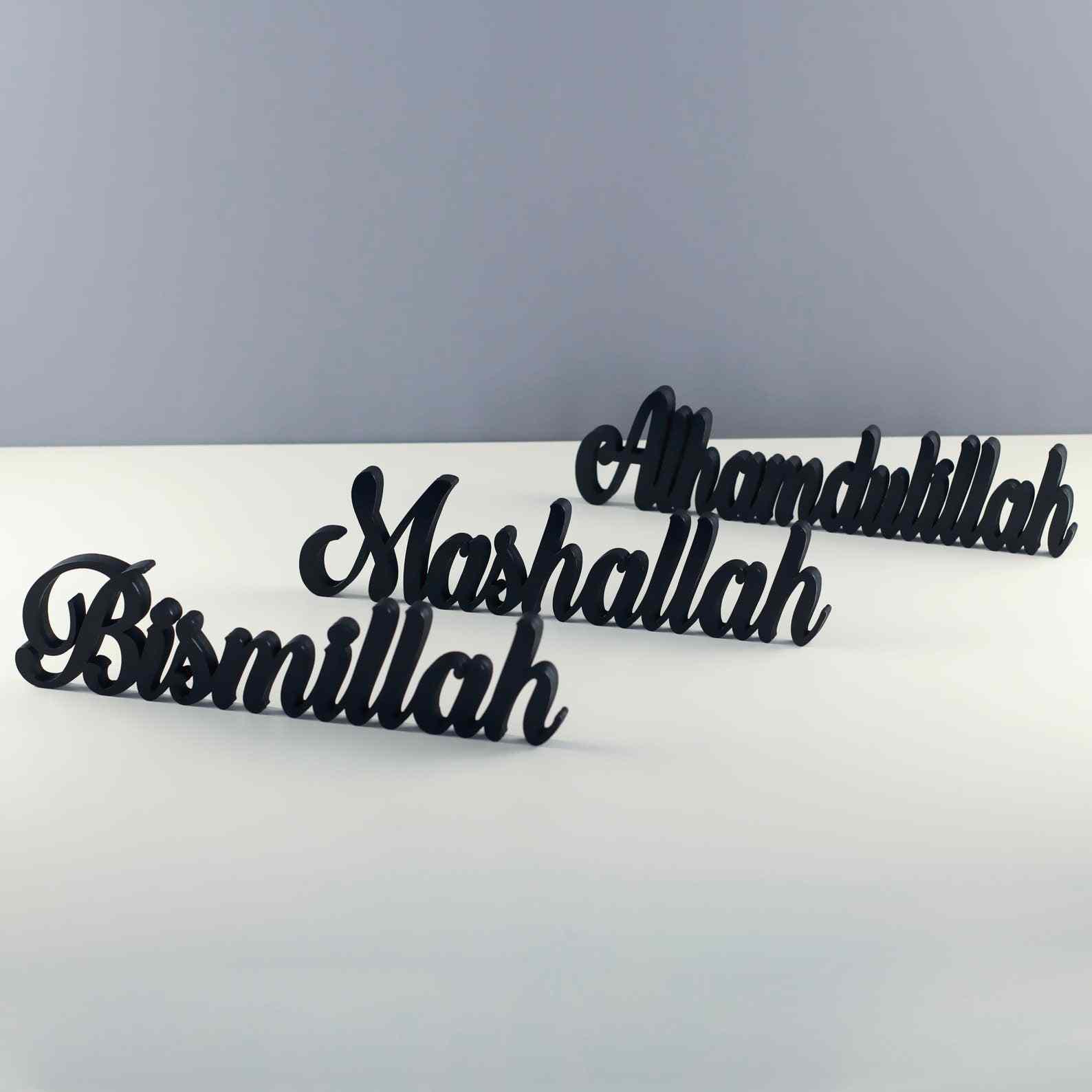 Bismillah, Alhamdulillah, MashAllah Latin Islamic Tabletop Art Decor - Image 5