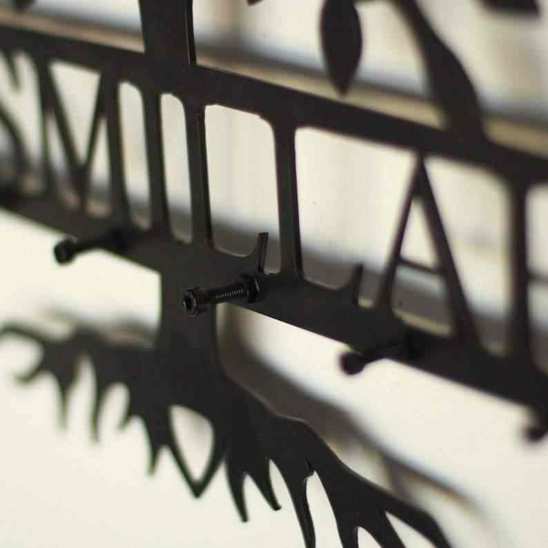 Bismillah Key Holder, Tree Shape Decor - Islamic Wall Art - Image 6
