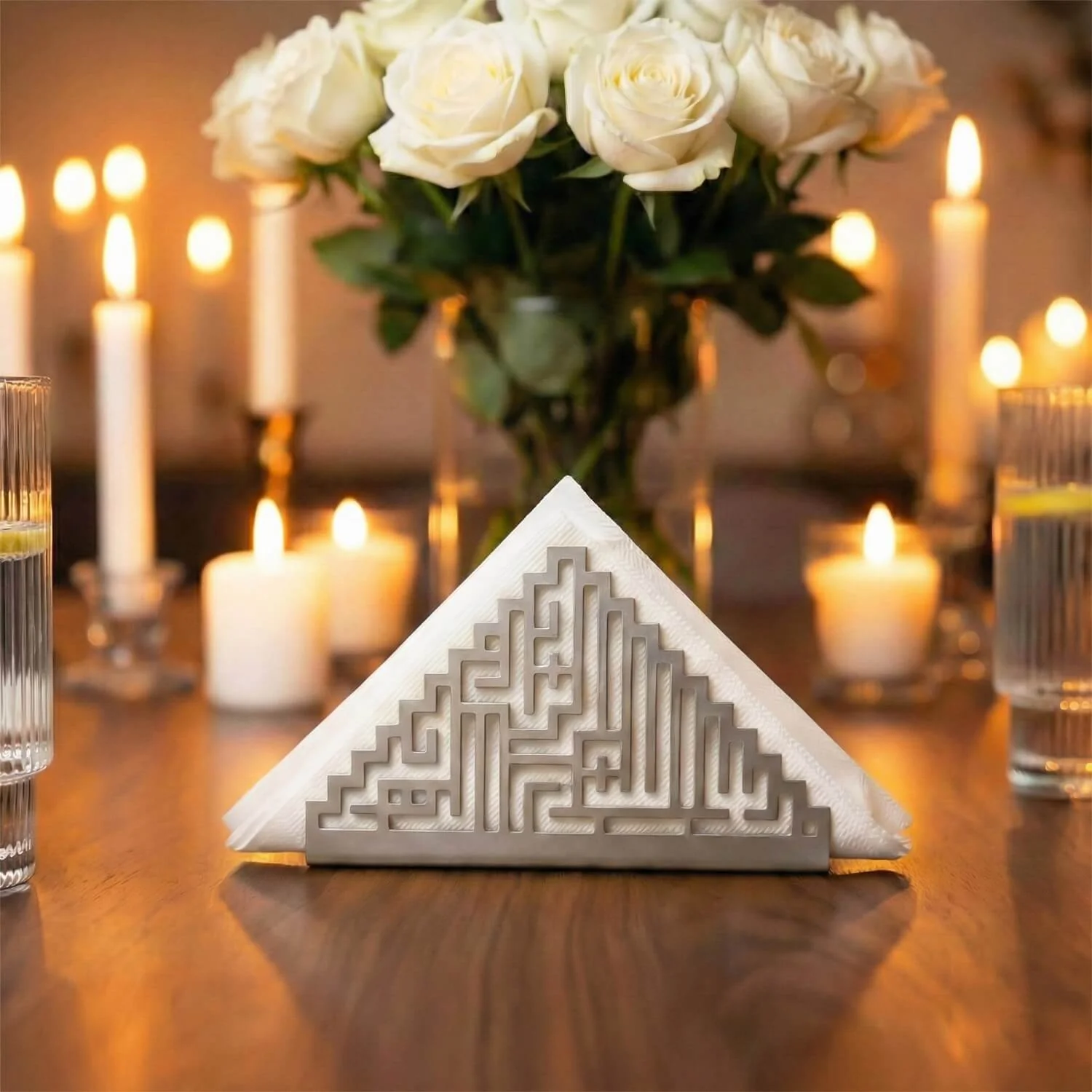Bismillah Kufic Metal Napkin Holder – Islamic Iftar Table Decor - Image 10