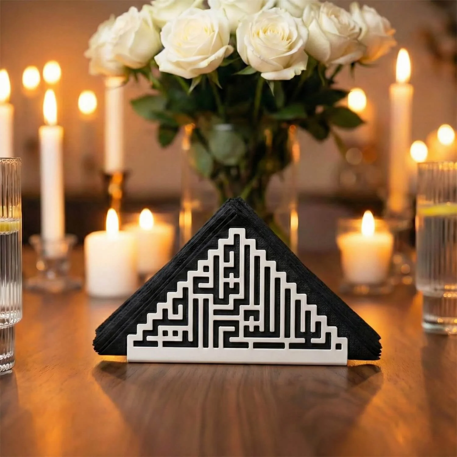 Bismillah Kufic Metal Napkin Holder – Islamic Iftar Table Decor - Image 13