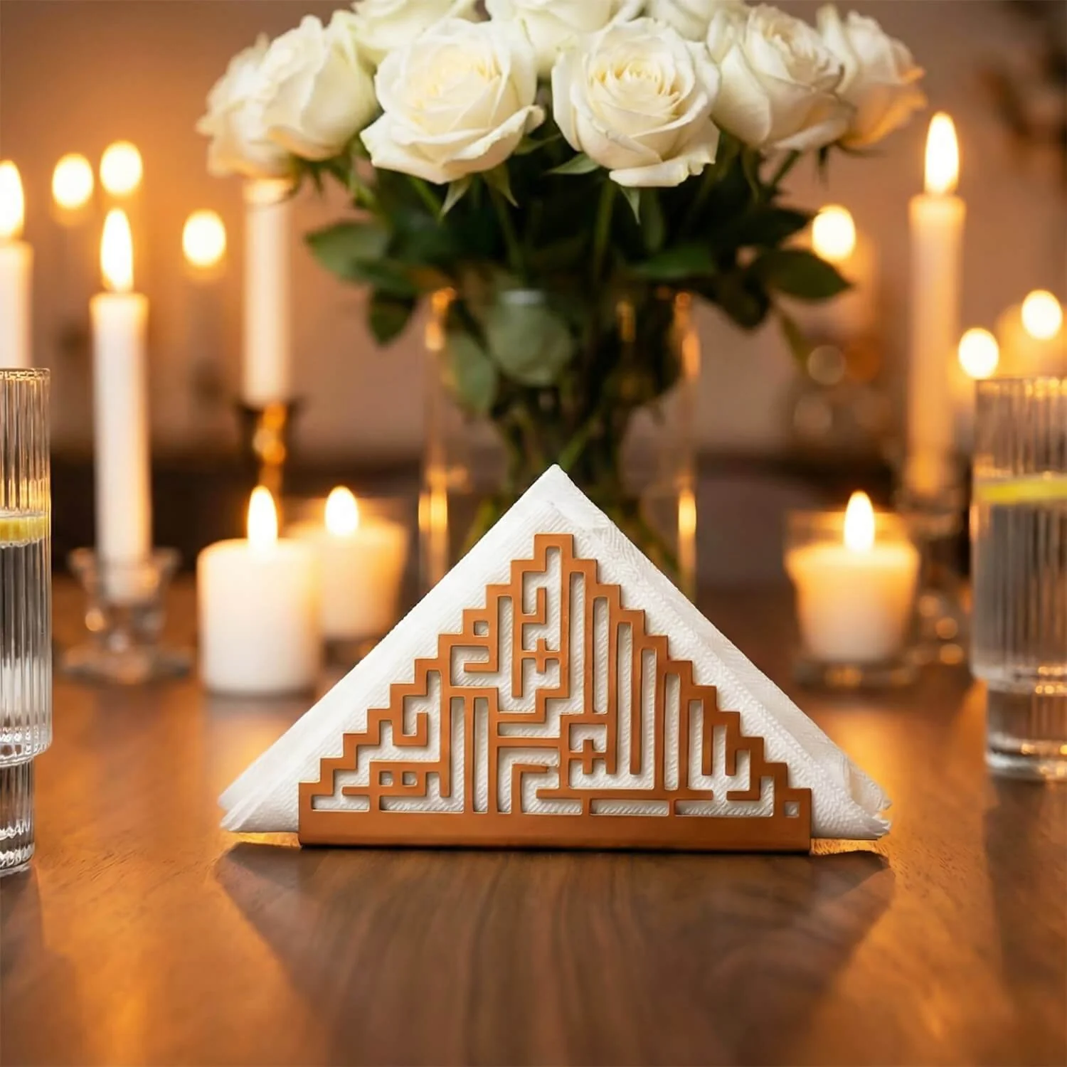 Bismillah Kufic Metal Napkin Holder – Islamic Iftar Table Decor - Image 14