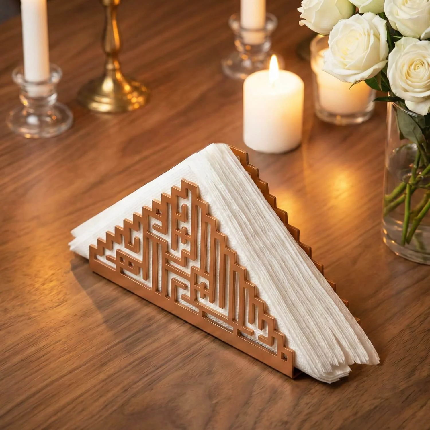 Bismillah Kufic Metal Napkin Holder – Islamic Iftar Table Decor - Image 5