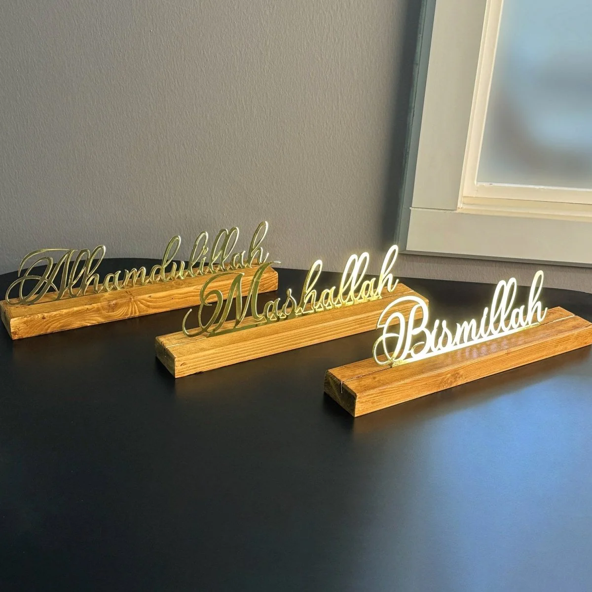 Islamic Tabletop Decors - Bismillah Subhanallah Alhamdulillah MashaAllah AllahuAkbar | Latin Calligraphy - Image 13