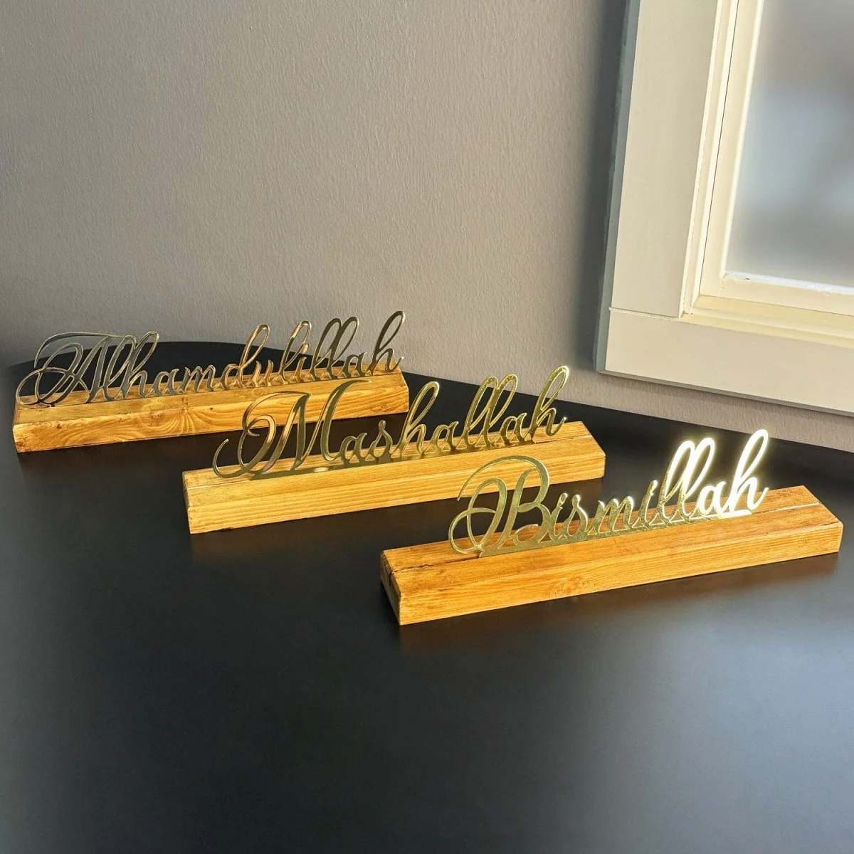 Islamic Tabletop Decors - Bismillah Subhanallah Alhamdulillah MashaAllah AllahuAkbar | Latin Calligraphy - Image 6
