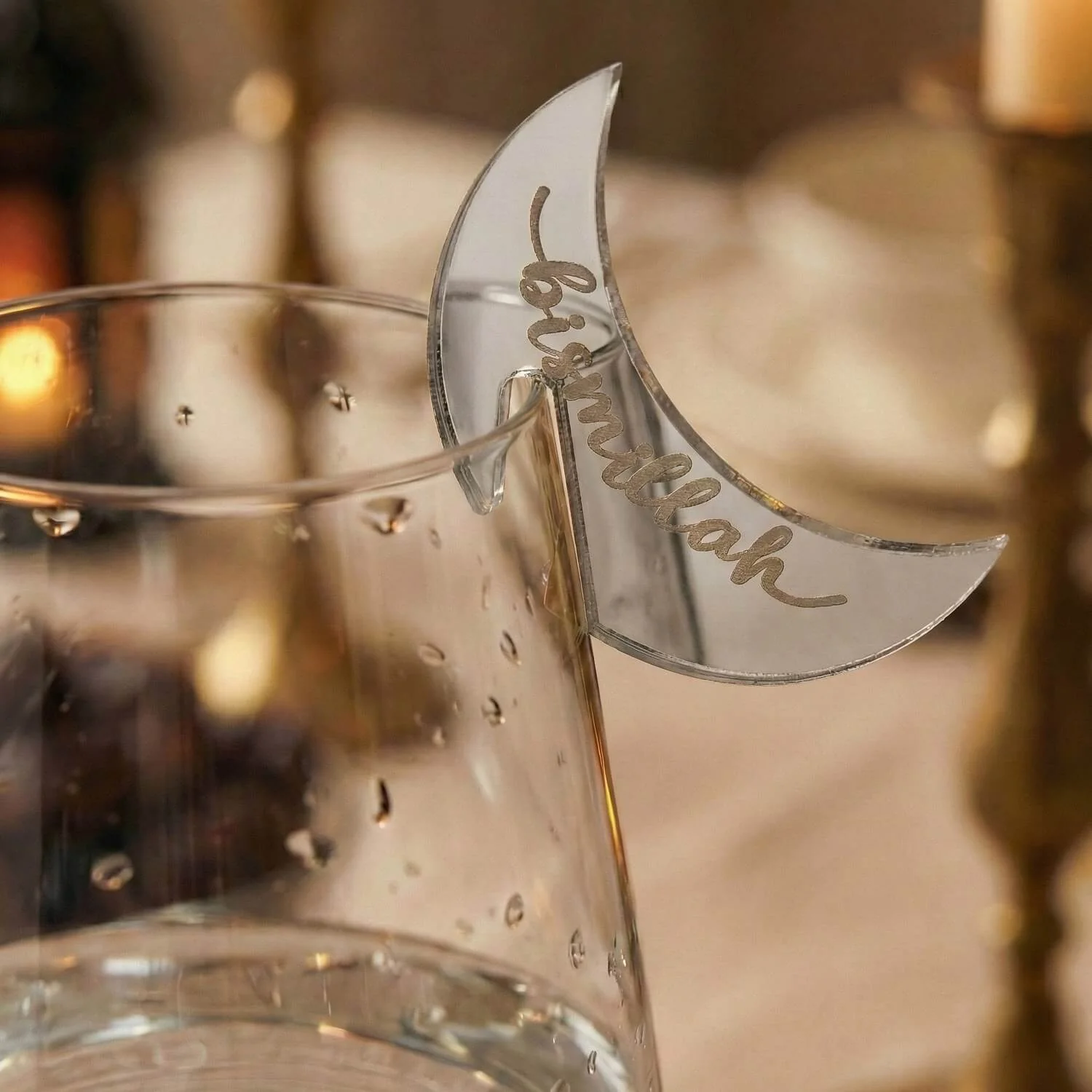 Crescent Moon Acrylic Drink Markers – Islamic Glass Charms - Image 15