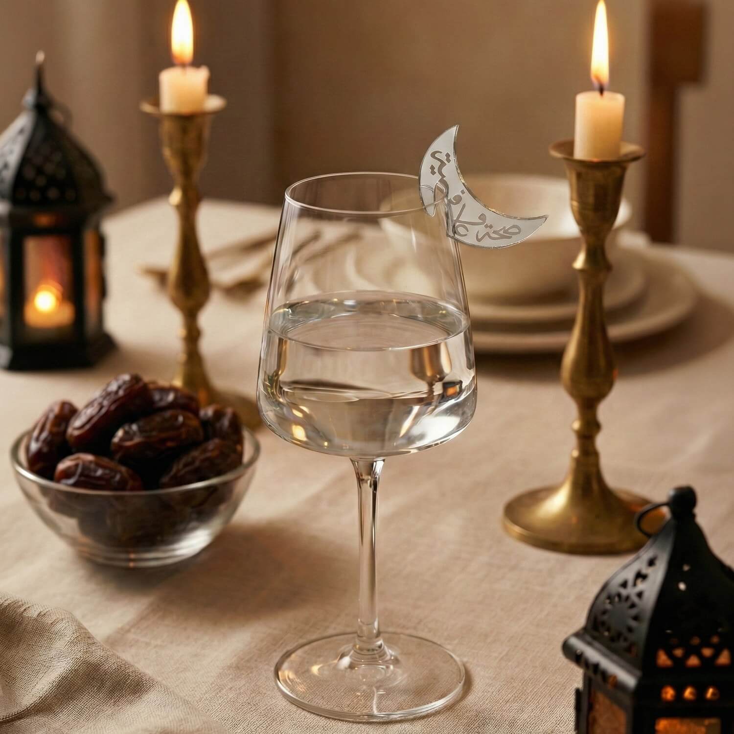 Crescent Moon Acrylic Drink Markers – Islamic Glass Charms - Image 18