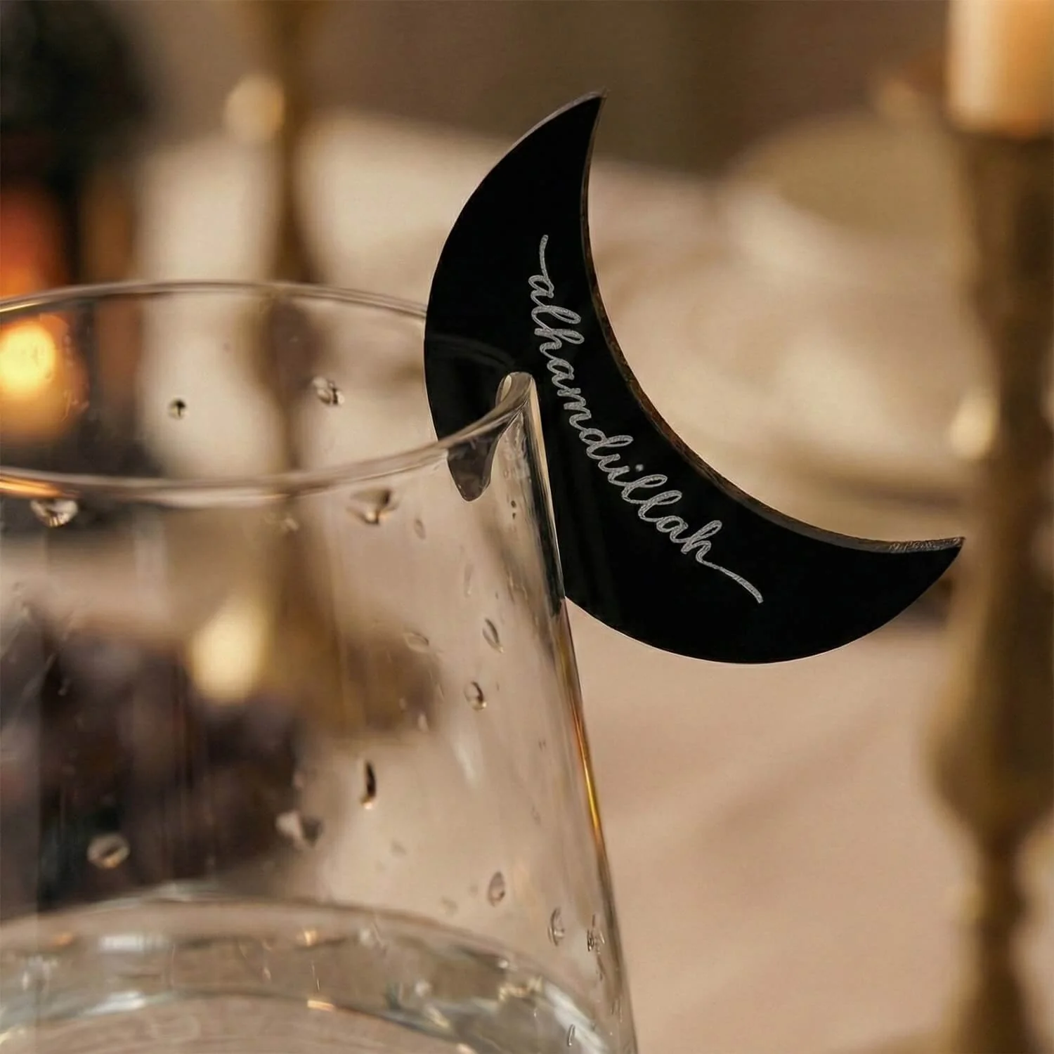 Crescent Moon Acrylic Drink Markers – Islamic Glass Charms - Image 7