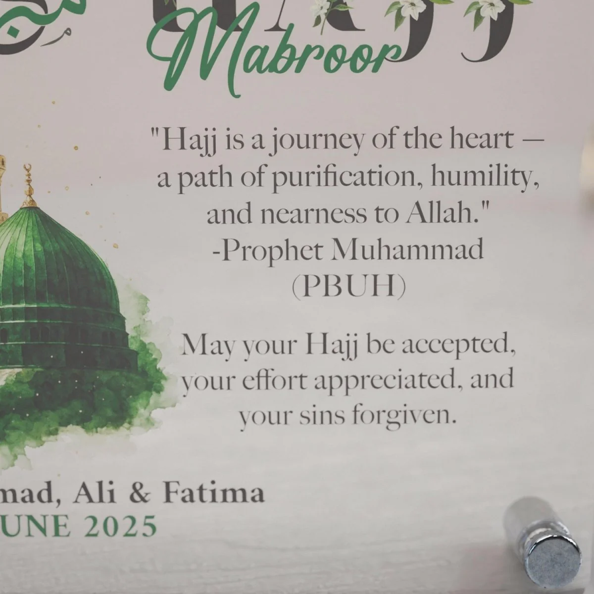 Customizable Hajj Mabroor Horizontal Table Decor – Memory of Hajj - Image 10