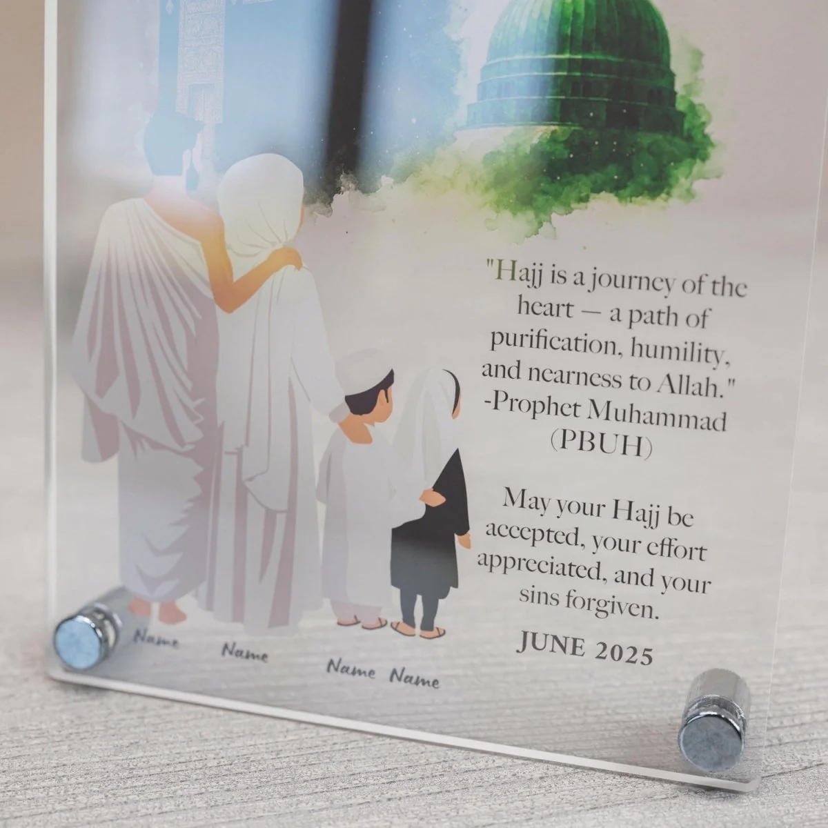 Hajj Mabroor - Vertical Tabletop Decor, Personalize with Text & Photo - Image 24