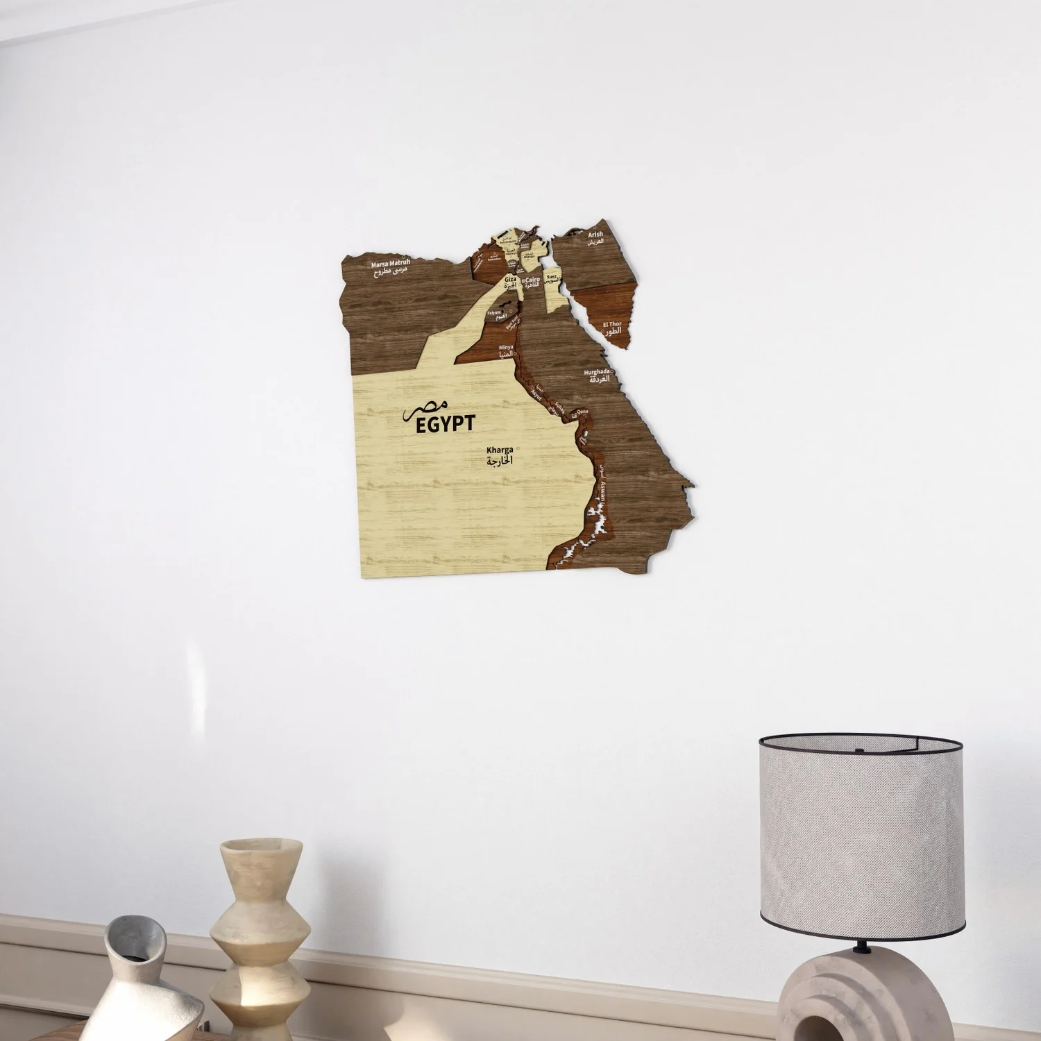 Egypt Map Wall Decor – Wooden Multi-Layered Design for Home - Image 4