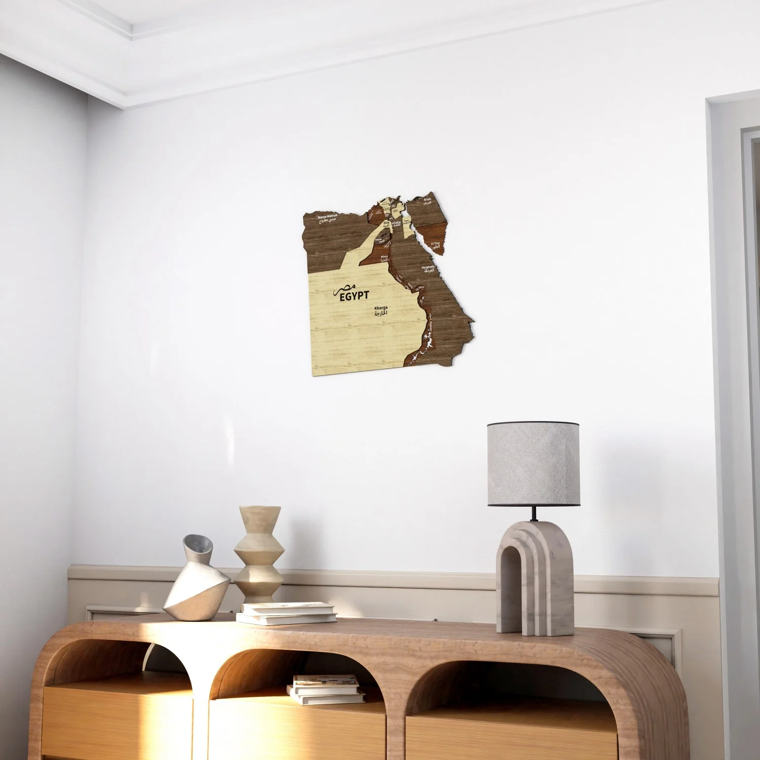 Egypt Map Wall Decor – Wooden Multi-Layered Design for Home - Image 7