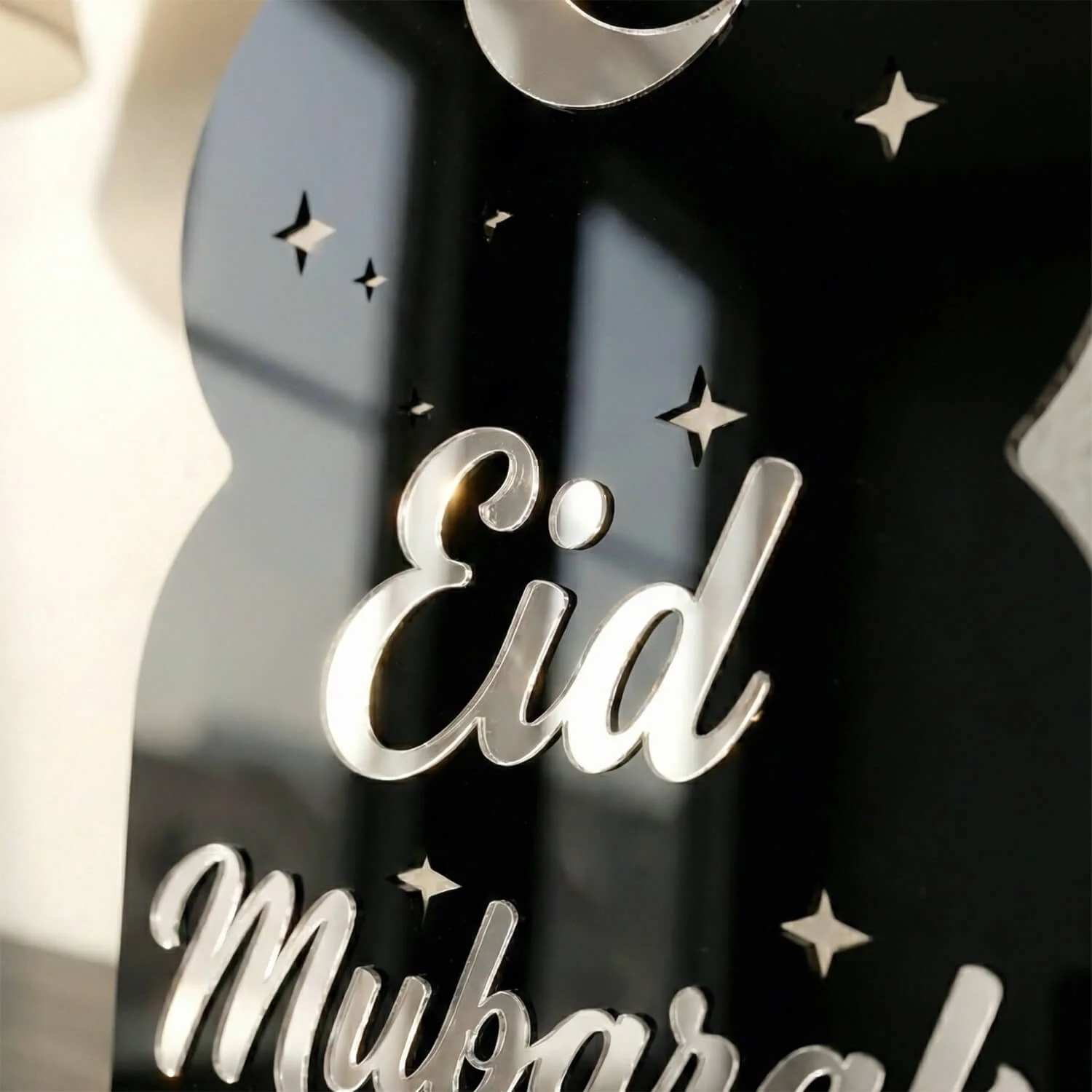 Eid Mubarak Cosmic Tabletop Decor – Moon & Stars Stand - Image 10