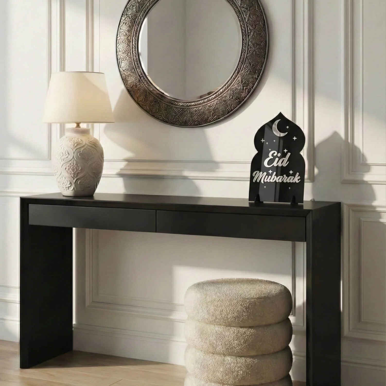 Eid Mubarak Cosmic Tabletop Decor – Moon & Stars Stand - Image 12