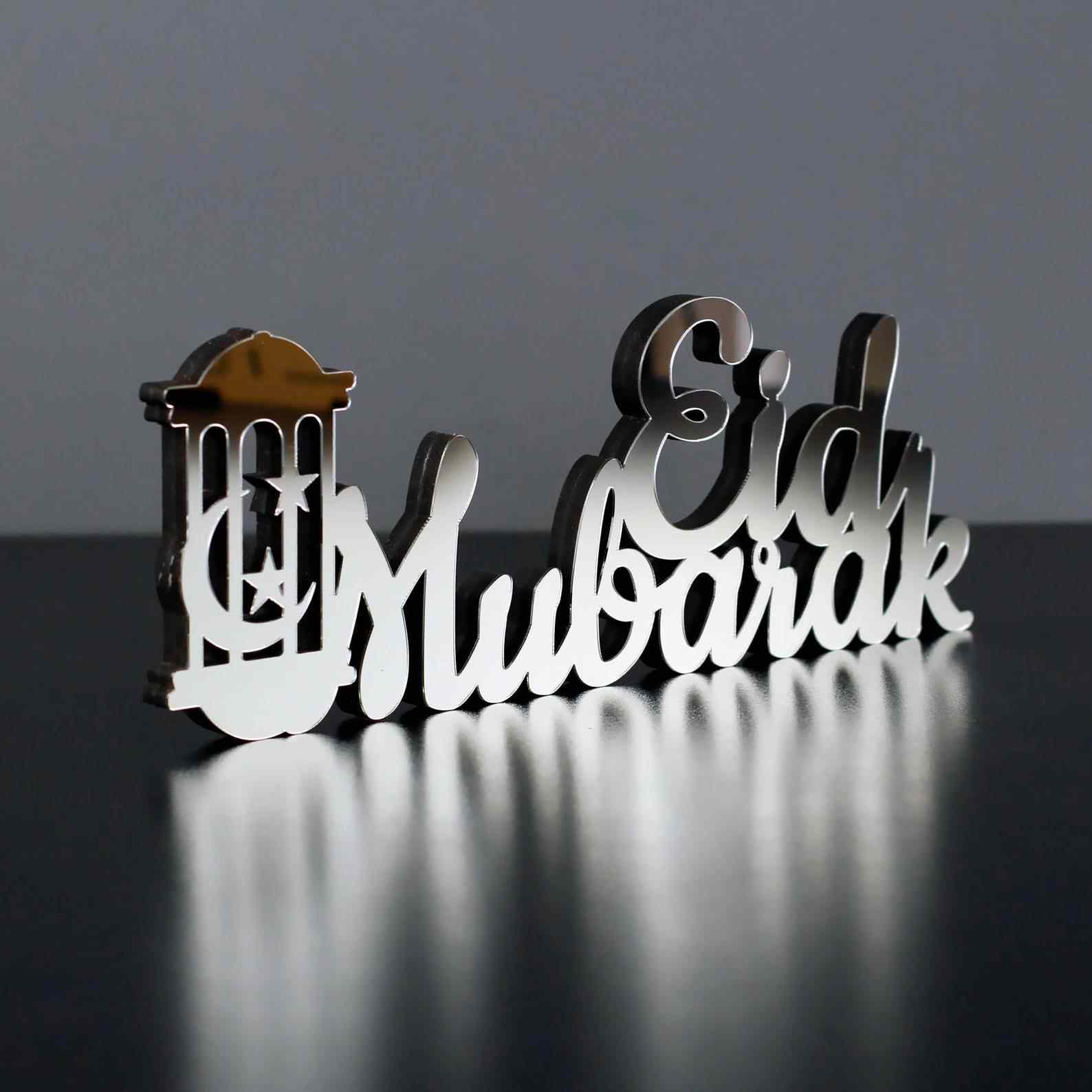 Eid Mubarak Wooden Table Art - Islamic Gift for Ramadan - Image 14