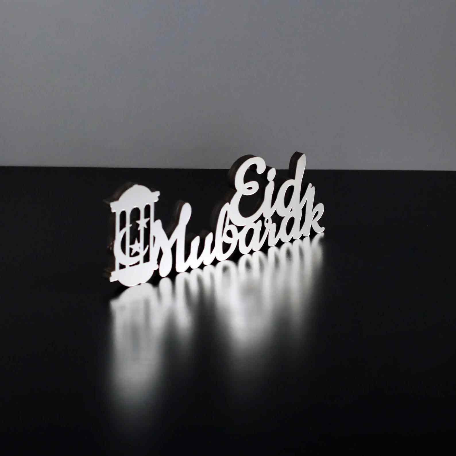 Eid Mubarak Wooden Table Art - Islamic Gift for Ramadan - Image 8