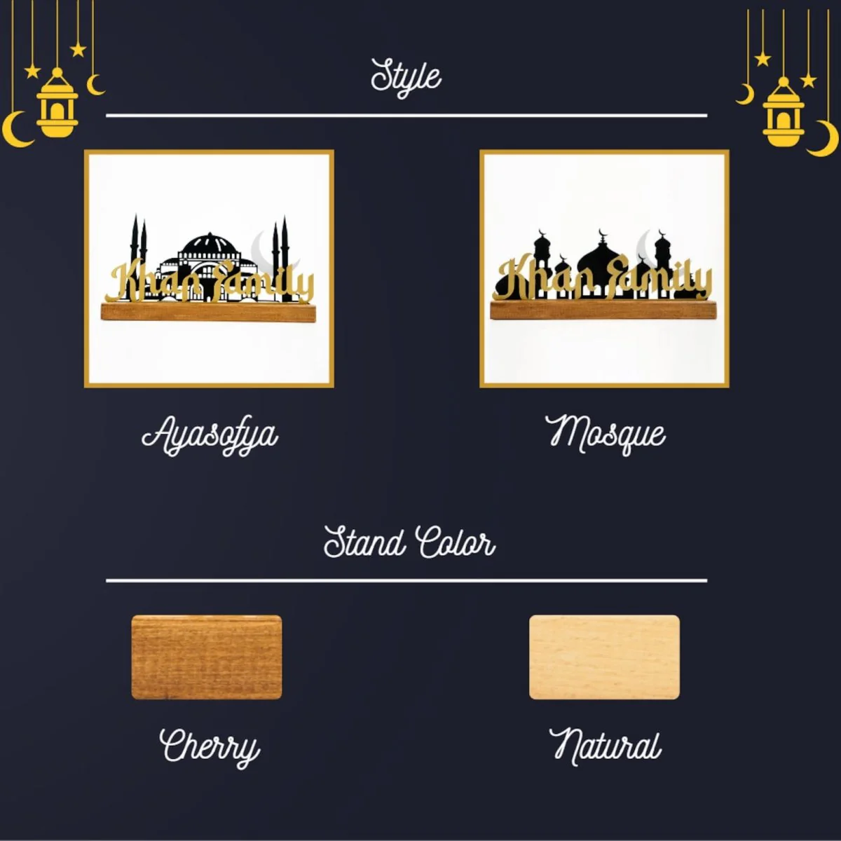 Islamic Table Decor - Hagia Sophia&Mosque Design | Family Name Customizable - Image 7