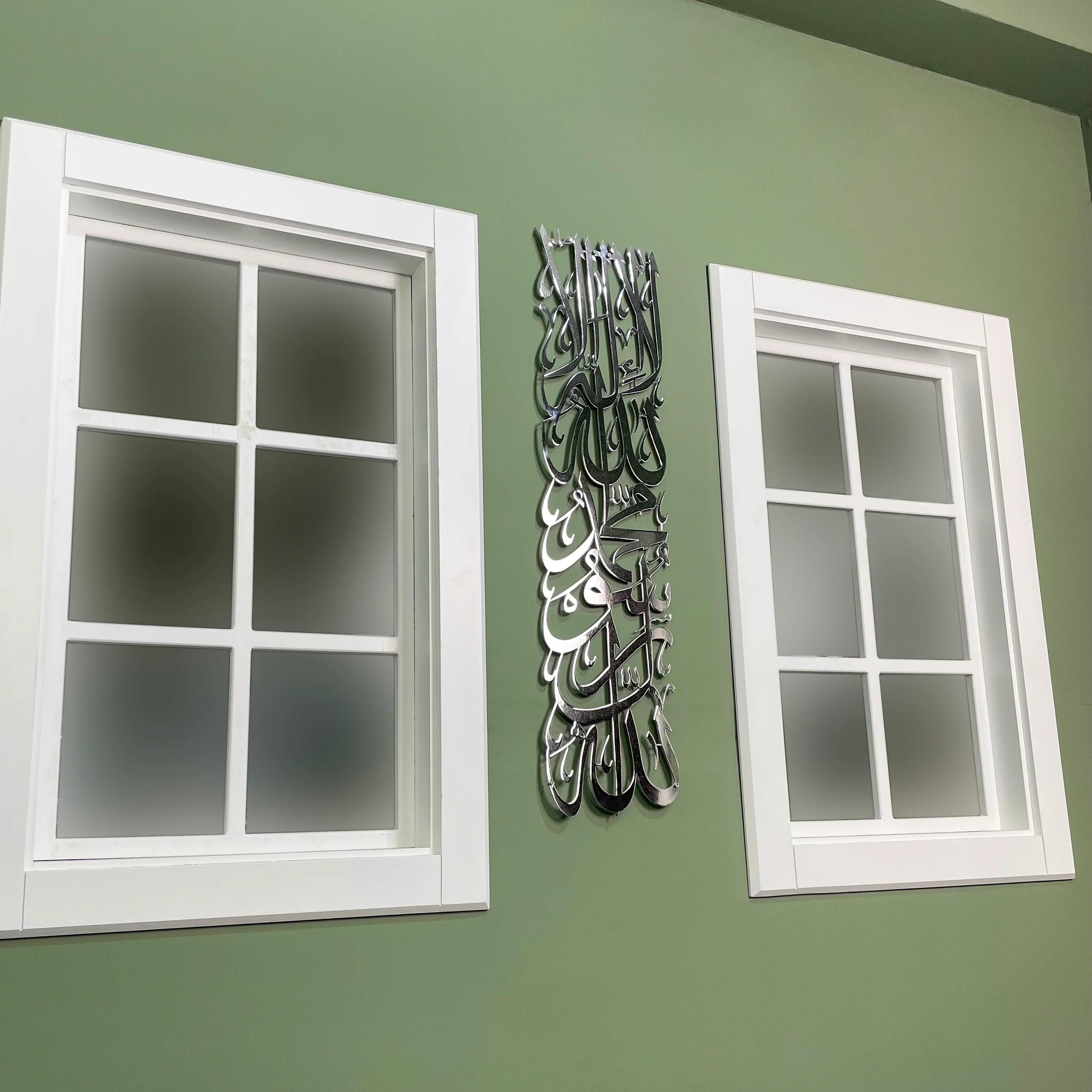 First Kalima (Tawheed Tayyaba), Metal Islamic Wall Art - Vertical Design - Image 14