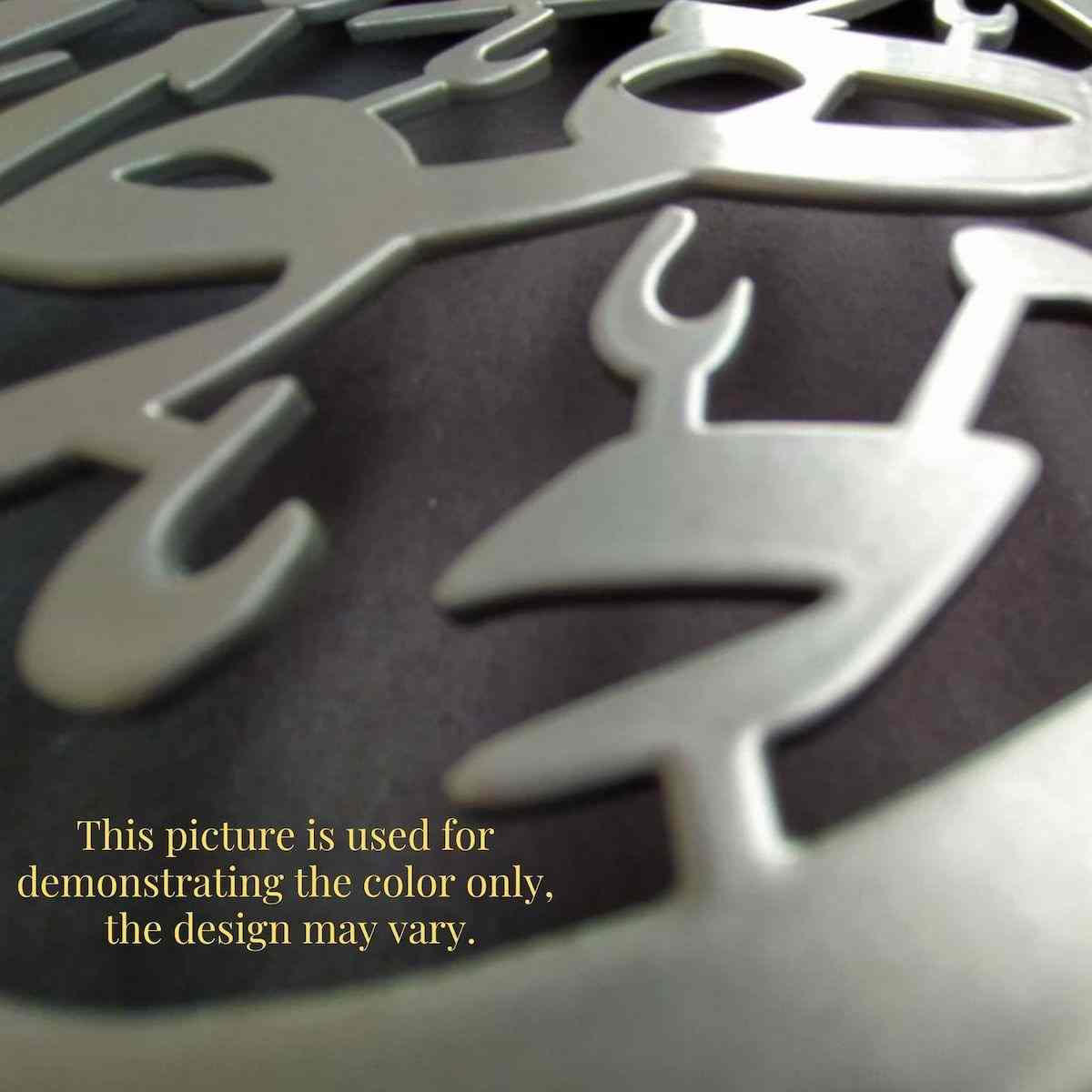 First Kalima Islamic Wall Clock - Circular Kufic Calligraphy, Metal Islamic Wall Art - Image 7