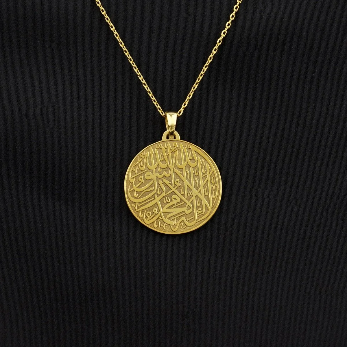 First Kalima Muslim Jewelry - 18K Gold Plated Silver Islamic Pendant