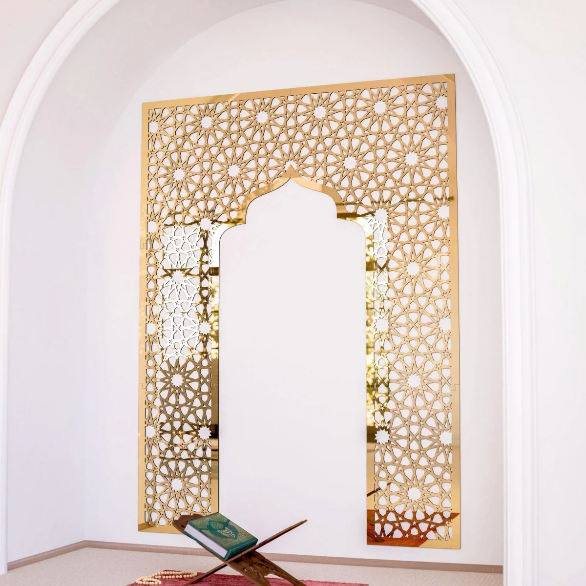 Geometric Design Mihrab - Wooden Islamic Wall Art Decor | 12-Pointed Star - Image 10