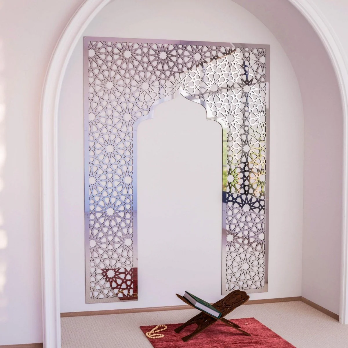 Geometric Design Mihrab - Wooden Islamic Wall Art Decor | 12-Pointed Star - Image 13