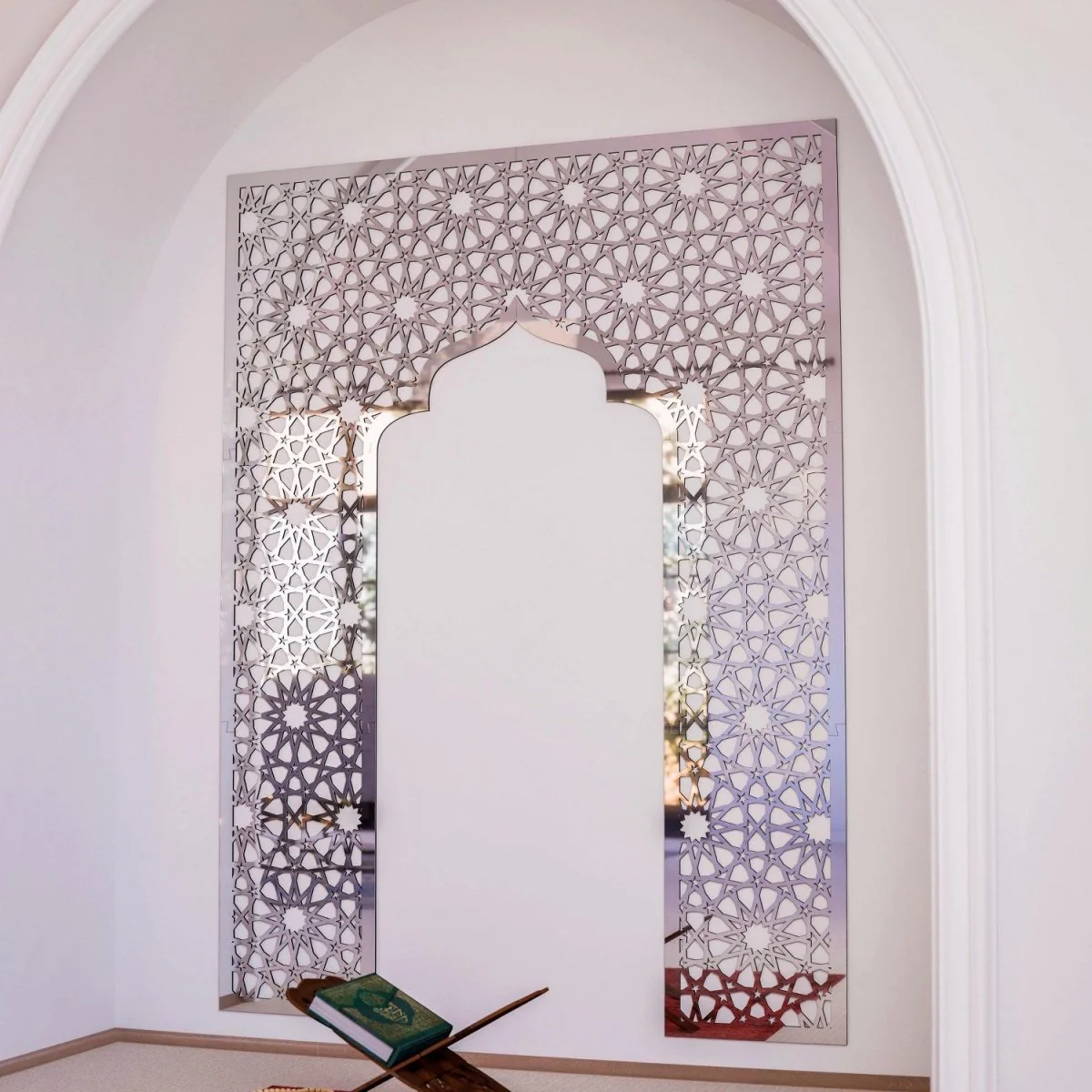 Geometric Design Mihrab - Wooden Islamic Wall Art Decor | 12-Pointed Star - Image 14