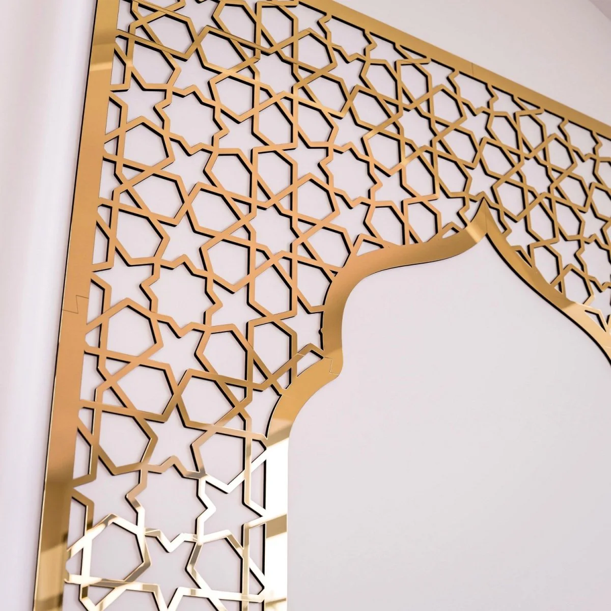 Geometric Design Mihrab - Wooden Islamic Wall Art | Prayer Room Accent - Image 11