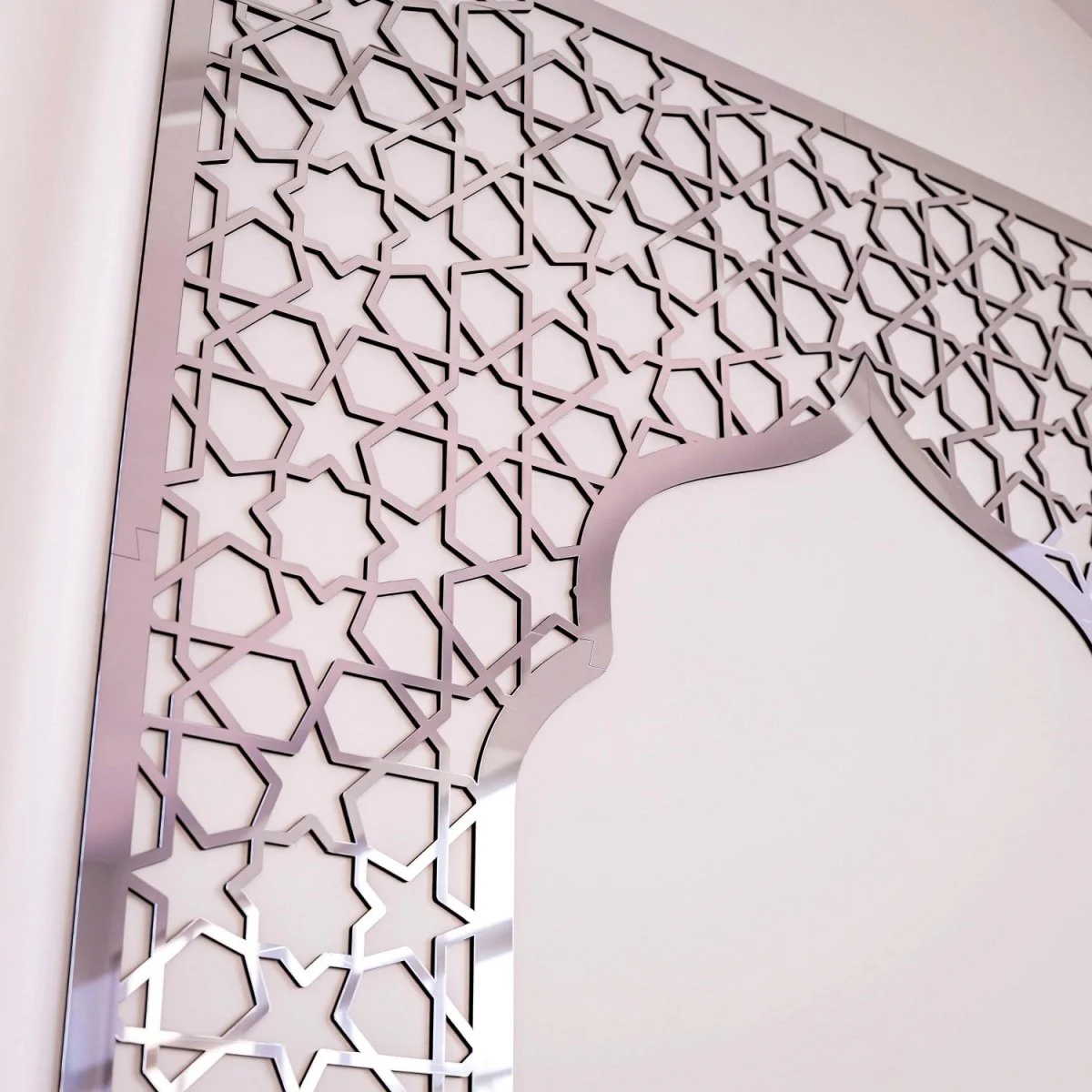 Geometric Design Mihrab - Wooden Islamic Wall Art | Prayer Room Accent - Image 15