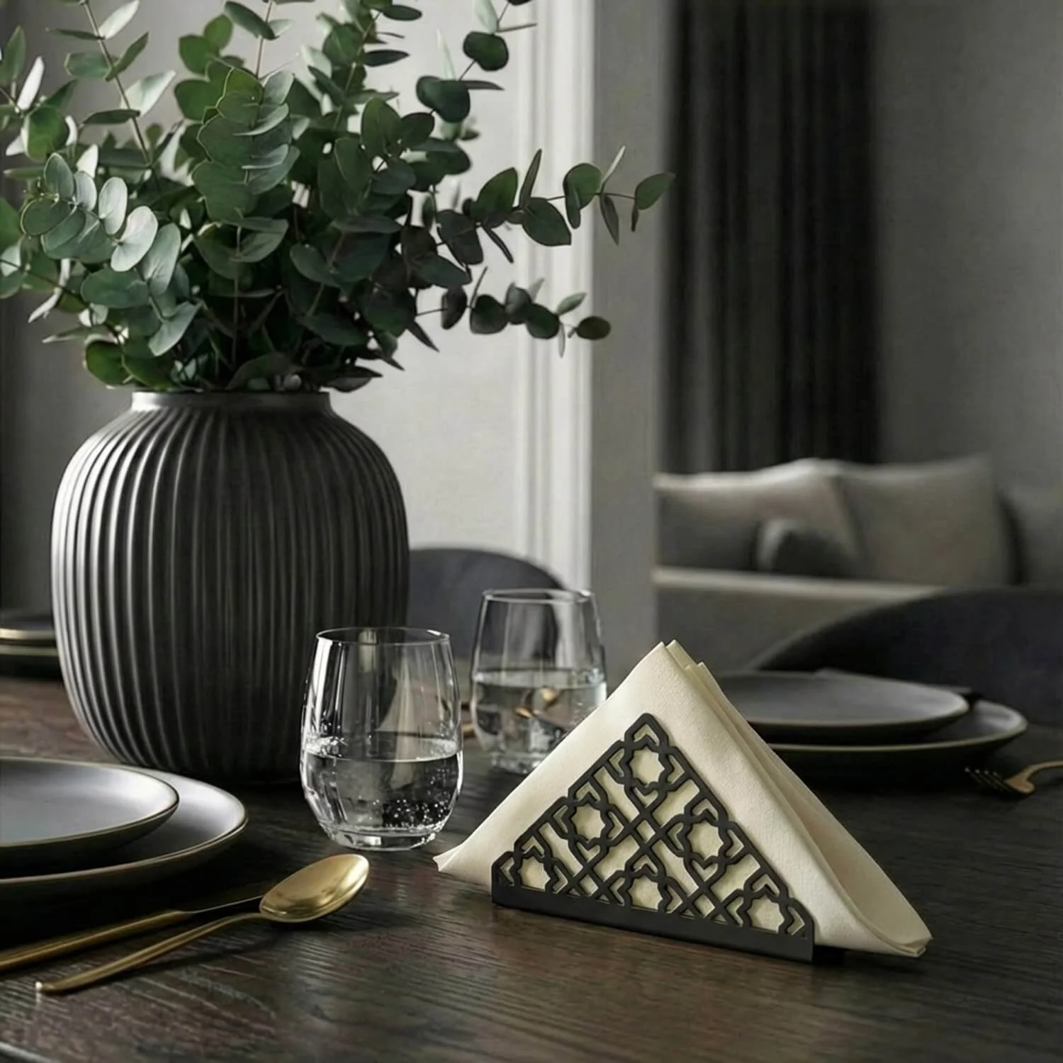 Geometric Islamic Napkin Holder – Metal Iftar Table Decor - Image 10