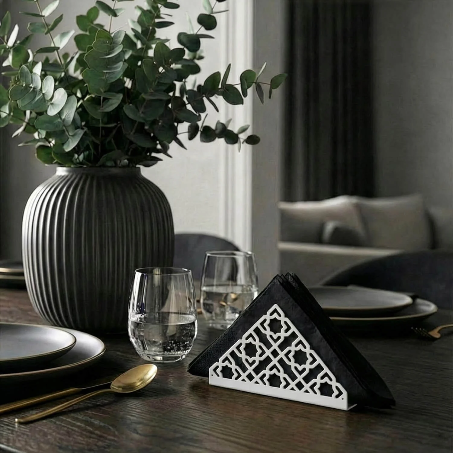Geometric Islamic Napkin Holder – Metal Iftar Table Decor - Image 12